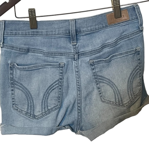 Hollister Light Blue Denim Jean Shorts with distress - Picture 5 of 9